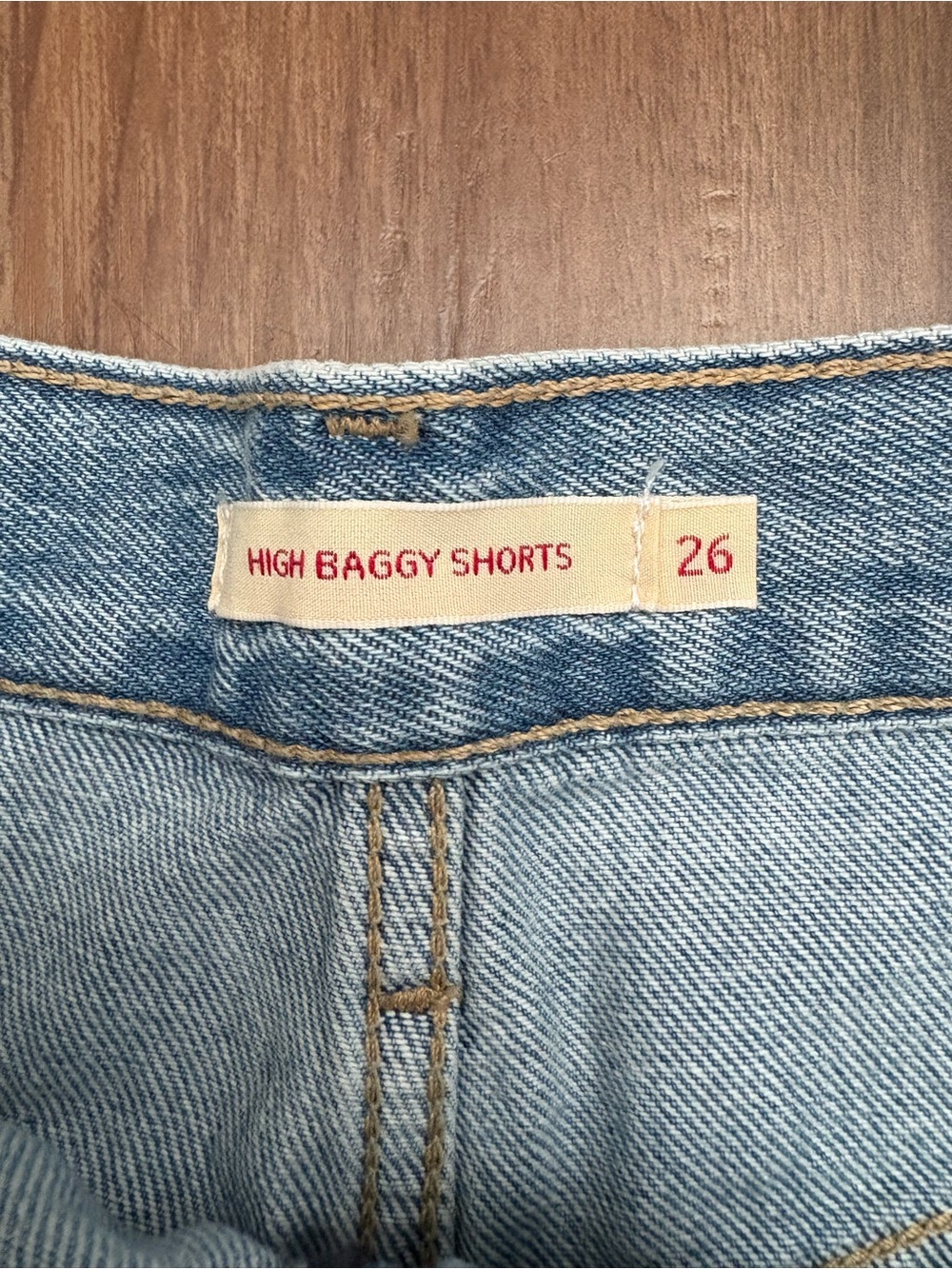 Levi's Light Blue High Baggy Denim Shorts - Picture 2 of 4